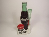 Early 1980s Coca-Cola Happy Holidays three-dimensional store display with fiber optics.