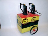 Fabulously restored 1930s Bowser Pennzoil service station oil cart.