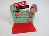 NOS 1950s Bowes Seal Fast Brake Fluid automotive garage cardboard countertop display.