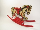 All-original 1930s Tom Mix and Tony childs rocking-horse toy.