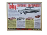 NOS 1964 Chevrolet dealer window display for Impala Chevy II Corvair and Corvette.