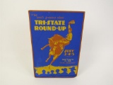 1928 Black Hills Tri-State Round-Up Rodeo cardboard poster.