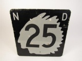 Nifty North Dakota Highway #25 metal road sign with Sioux Chieftain logo.