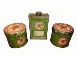 Lot of three 1920s-30s Texaco Port Arthur tins.