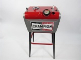 Nicely restored 1950s Champion Spark Plugs service department plug cleaner/service on stand.