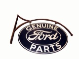 Impressive 1930s-40s Ford Genuine Parts double-sided tin dealership sign with bracket.