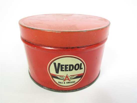 NOS Veedol Oil one-pound grease tin still full.