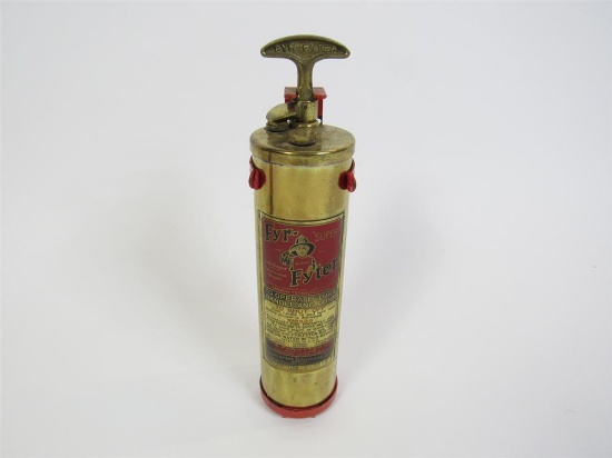 1930s Super Fyr-Fyter hand pump wall-mount automotive garage fire extinguisher.