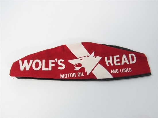 NOS 1950s Wolfs Head Motor Oil and Lubes mechanics hat.