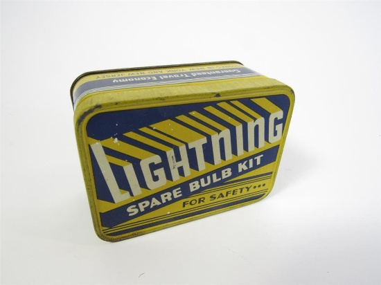 Interesting 1930s Lightning Spare Bulb Kit tin.