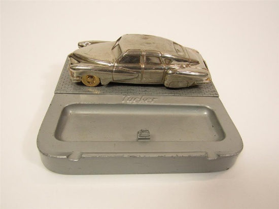 Museum-quality 1948 Tucker Automobiles showroom sales ashtray featuring the famed Tucker 48 Torpedo.