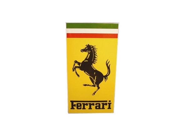 Authentic 1960s Ferrari Automobiles single-sided porcelain dealership sign.