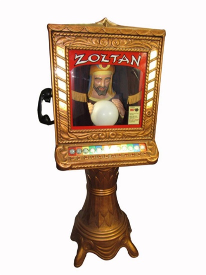 Rare 1960s Zoltan coin-operated arcade fortune-teller machine.