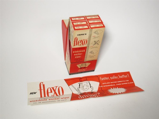 NOS 1960s Flexo Windshield Washer-Wiper service station countertop display still full and unused.