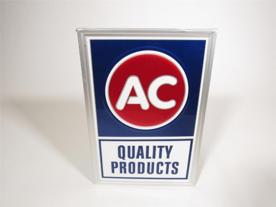 NOS vintage AC Quality Products single-sided self-framed tin automotive garage sign.