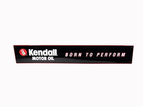 NOS Kendall Motor Oil Born to Perform single-sided tin embossed garage sign.