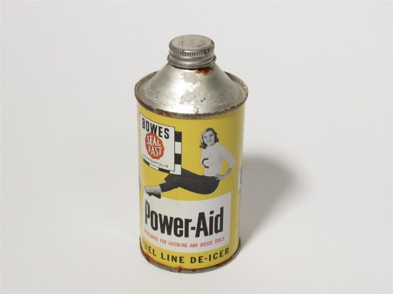 Neat 1950s Bowes Seal Fast Power-Aid Fuel Line De-Icer 12-ounce tin still full.