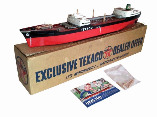 NOS 1961 Texaco dealer promotional Texaco North Dakota Tanker floating motorized oil tanker ship in 