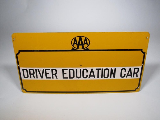Interesting 1940s-50s Triple A Driver Education Car single-sided tin sign.