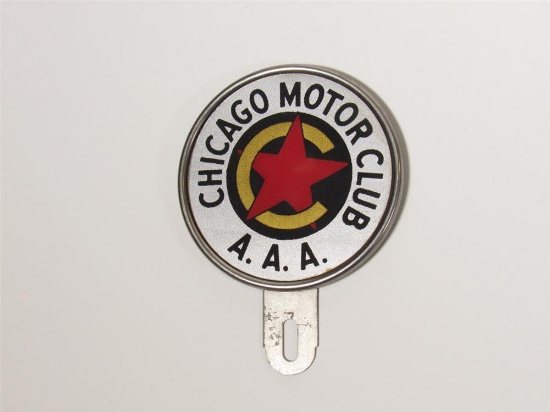 Very clean 1930s Chicago Motor Club AAA license plate attachment sign.