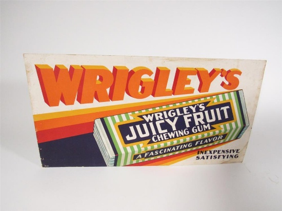 Choice 1930s-40s Wrigleys Juicy Fruit Chewing Gum single-sided cardboard sign.