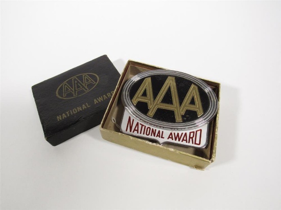 Neat circa 1940s-50s AAA National Award license plate attachment sign.