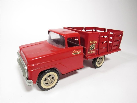 1962 Tonka Farms stake body pickup truck made by Tonka Toys.