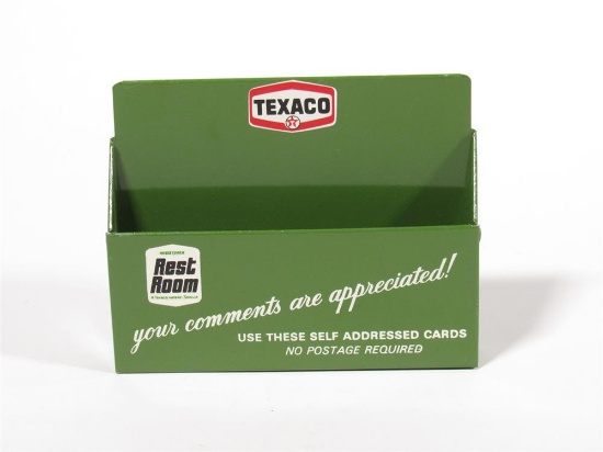 NOS early 1960s Texaco Oil Rest Room metal comment card holder.