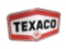 Very nice large early 1960s Texaco Oil double-sided porcelain service station sign.