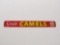 Excellent NOS 1960s Smoke Camels single-sided tin sign with Camel cigarette pack graphic.