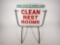 Near perfect NOS 1950s Cities Service Clean Rest Rooms double-sided porcelain service station sign.