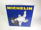 Killer vintage circa 1960s Michelin Tires single-sided porcelain dealership sign with Bibendum (Mich