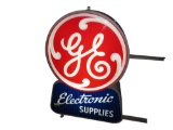 Very cool late 1950s-early 60s GE Electronic Supplies double-sided light-up sign.