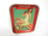 Wonderful 1939 Drink Coca-Cola Delicious and Refreshing metal diner serving tray.