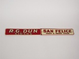 Very unusual 1930s NOS R.G. Dun - San Felice Cigars single-sided tin tobacco store sign.