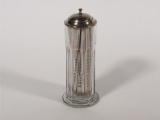 Circa 1940s-50s soda fountain glass straw holder filled with period Dairy Queen straws.