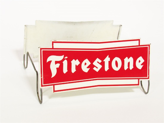 CIRCA 1960S FIRESTONE TIRES SERVICE STATION METAL TIRE DISPLAY STAND.