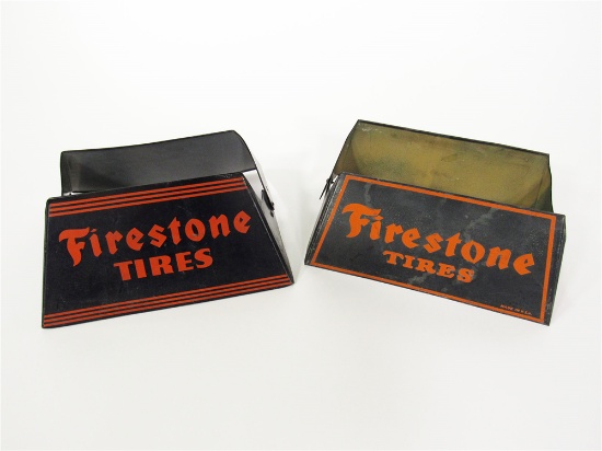 TWO 1930S FIRESTONE TIRES METAL TIRE DISPLAYS