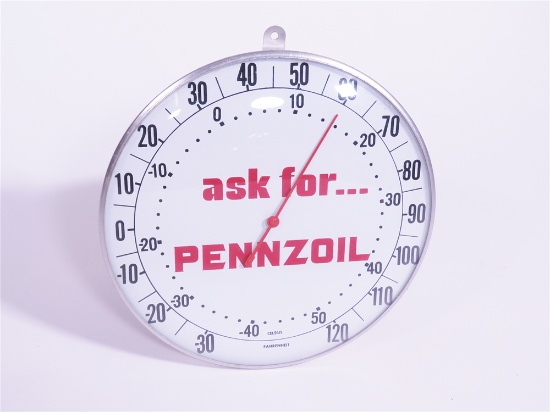 CIRCA 1960S PENNZOIL AUTOMOTIVE GARAGE DIAL THERMOMETER