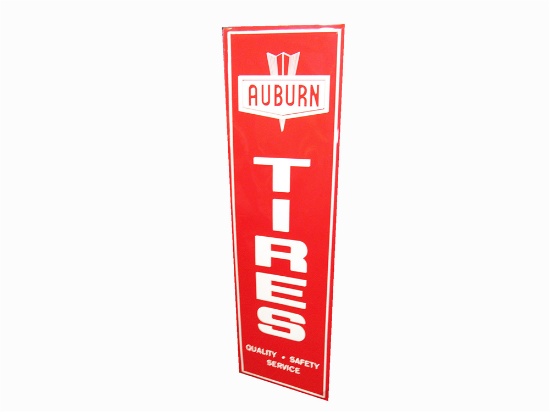 CIRCA LATE 1950S-EARLY 60S AUBURN TIRES EMBOSSED TIN GARAGE SIGN