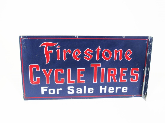 CIRCA LATE 1930S FIRESTONE CYCLE TIRES TIN GARAGE SIGN