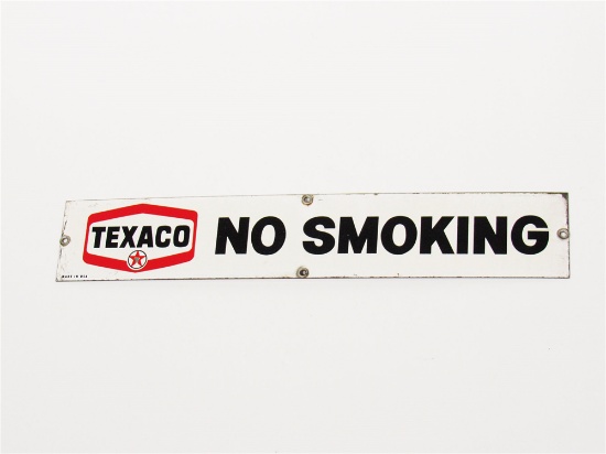 LATE 1950S-EARLY 60S TEXACO FUEL ISLAND NO SMOKING PORCELAIN SIGN