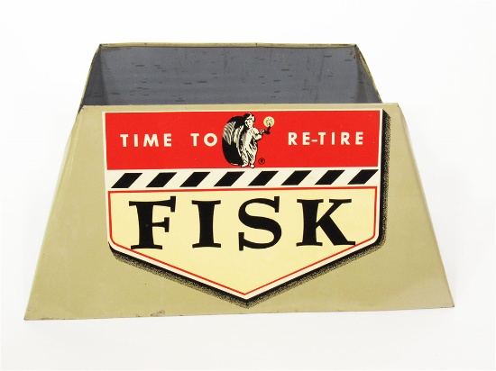 EARLY 1950S FISK TIRES METAL AUTOMOTIVE GARAGE TIRE DISPLAY HOLDER