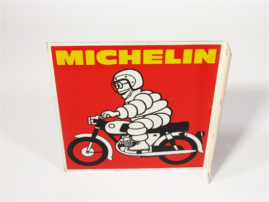 VINTAGE MICHELIN MOTORCYCLE TIRES TIN FLANGE SIGN