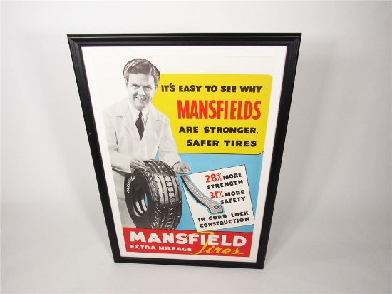 CIRCA 1940S MANSFIELD TIRES DEALERSHIP SALES POSTER
