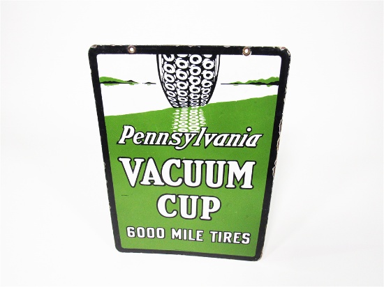 LATE 1920S-EARLY 30S VACUUM CUP TIRES PORCELAIN DEALERSHIP SIGN
