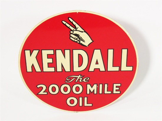1945 KENDALL OIL TIN GARAGE SIGN