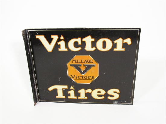 1930S VICTOR TIRES TIN FLANGE SIGN