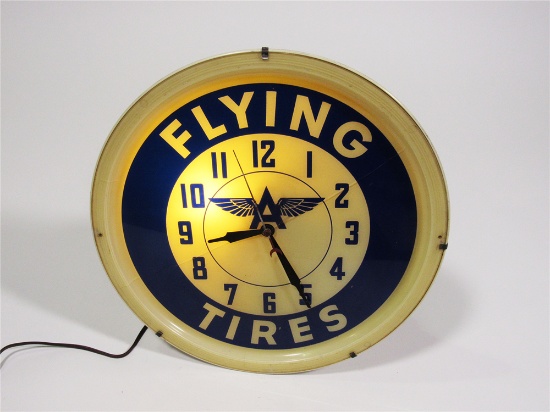 EARLY 1950S FLYING A TIRES SERVICE STATION CLOCK
