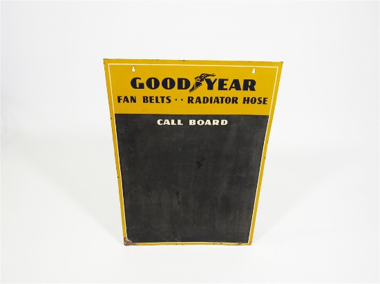 1950S GOODYEAR FAN BELTS - RADIATOR HOSE SERVICE DEPARTMENT CALL BOARD TIN SIGN